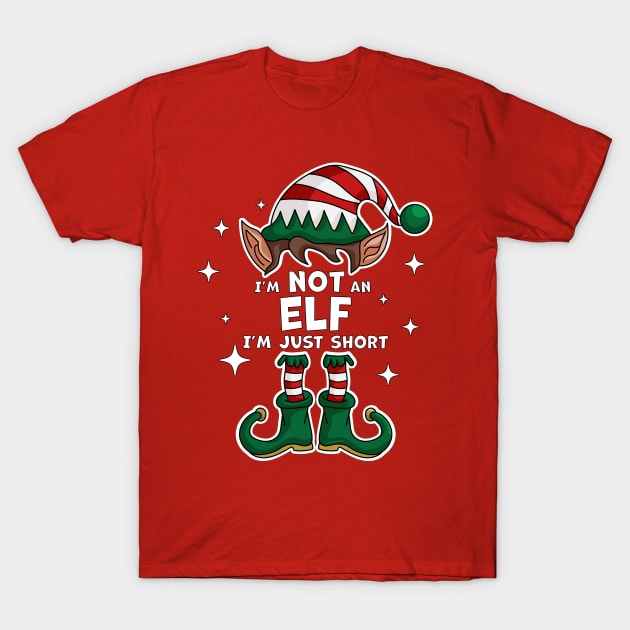 I'm Not An Elf I'm Just Short Elf Matching Family Christmas T-Shirt by OrangeMonkeyArt